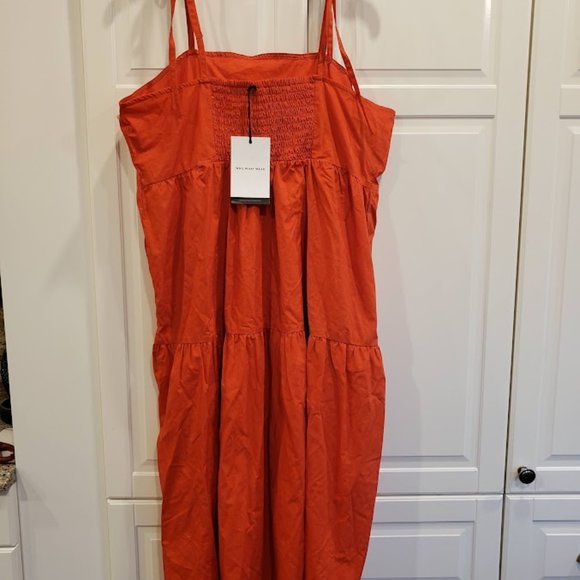 Who What Wear Orange Sleeveless Babydoll Midi Sundress - Womens XL - NEW - Picture 5 of 7